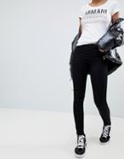 Armani Exchange Super Skinny Mid Rise Jeans - Black