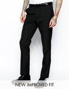 Asos Slim Fit Suit Pants In Black Pindot - Black
