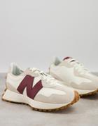 New Balance 327 Sneakers In Burgundy-white