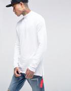 Asos Knitted Sweater With High Neck And Side Zips - White