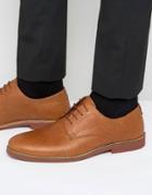Red Tape Derby Shoes In Tan Milled Leather - Tan