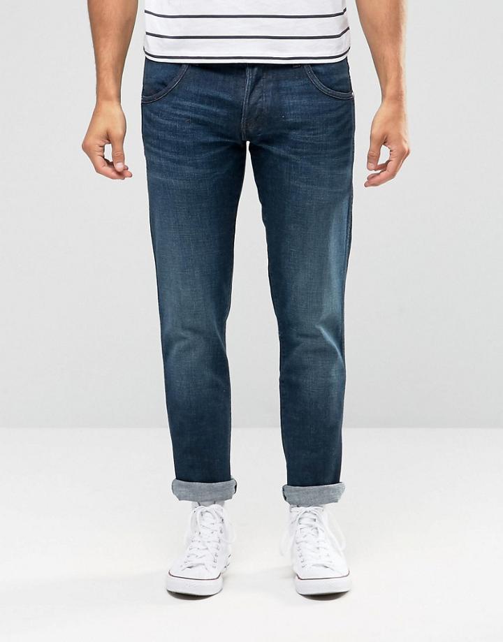 Wrangler Low Rise Slim Leg Jean In Drizzle Green Wash - Blue