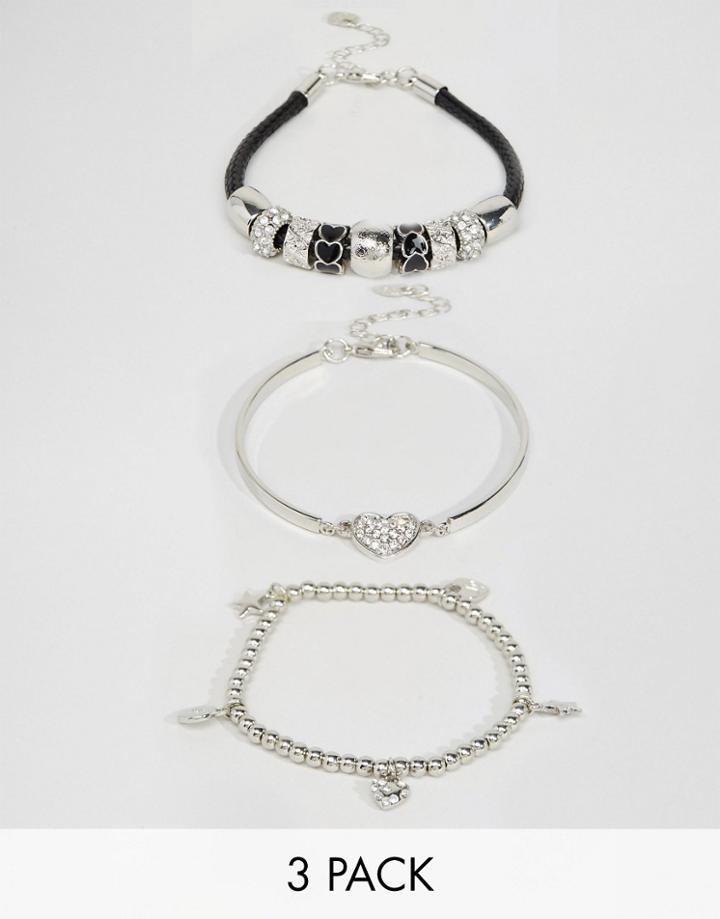 Lipsy Charm Bracelet Set - Silver Multi