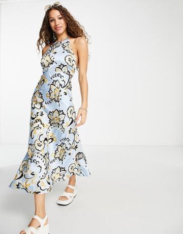 Emory Park Paisley Print Midi Dress In Blue