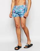 Oiler & Boiler Tuckernuck Swim Shorts With Chilli Print - Blue