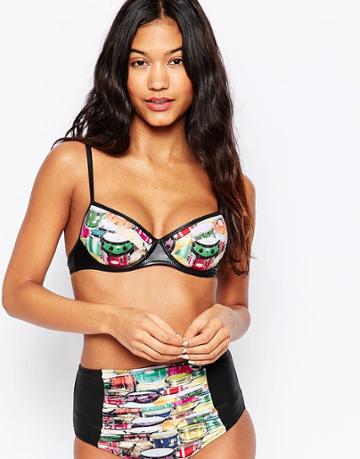 La Belle Rebelle Midnight Rambler Drums Bikini Top - Multi