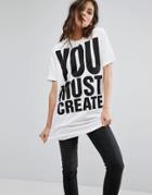 Ymc You Must Create Long Tee - White