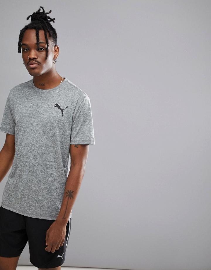 Puma Running Essential Pure Tech T-shirt In Gray Heather 51455102 - Gray