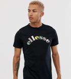 Ellesse Davide Recycled Arc Logo T-shirt In Black Exclusive At Asos - Black