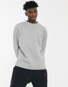 Nike Revival Tech Fleece Crew Neck Sweatshirt In Gray-black