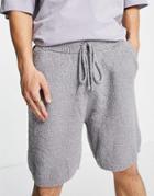 Mennace Knit Shorts In Gray Boucle - Part Of A Set-grey