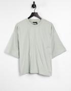 Asos Design Oversized Boxy T-shirt In Sage-neutral
