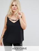 Asos Curve Swing Cami With Strap Detail Front - Black