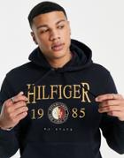 Tommy Hilfiger Icon Crest Hoodie In Navy