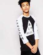 Asphalt Yacht Club 3/4 Sleeve T-shirt With Tie Dye Triangle
