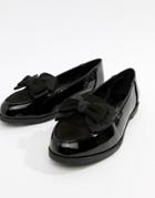 New Look Bow Patent Loafer - Black