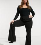 Naanaa Plus Flared Pants In Black