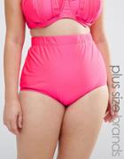 Monif C Pink High Waist Bikini Bottom - Orange