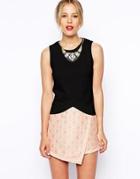 Asos Shell Top With Trim - Black