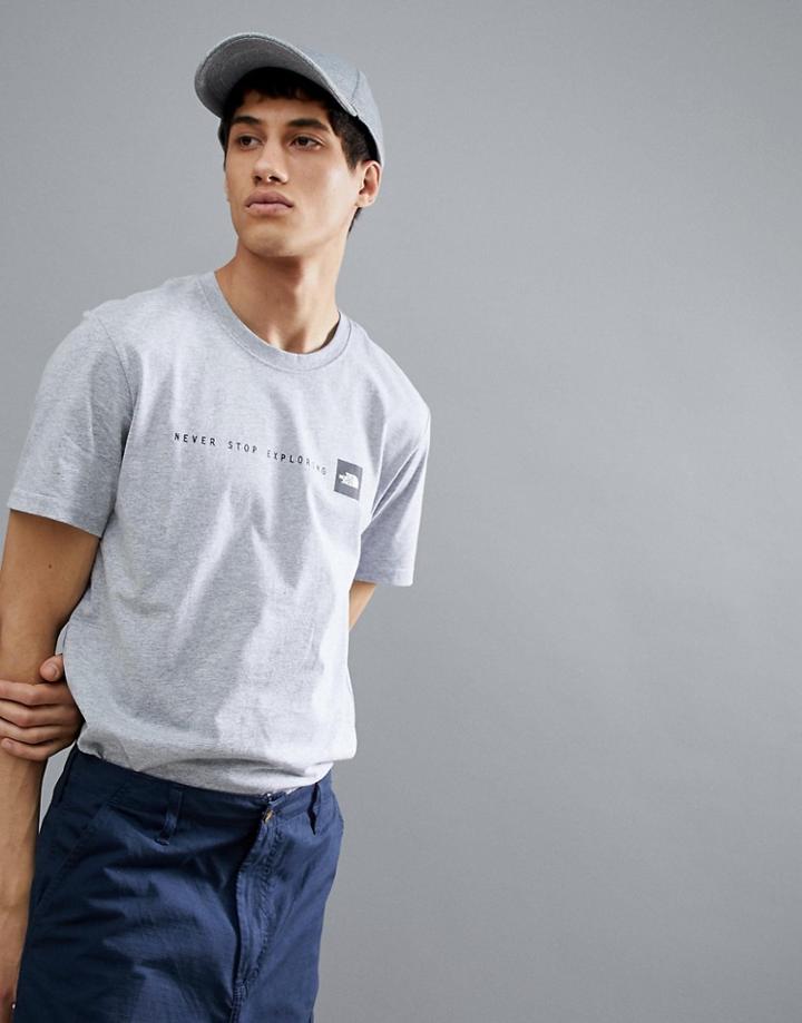 The North Face Never Stop Exploring Print T-shirt In Gray Marl - Gray