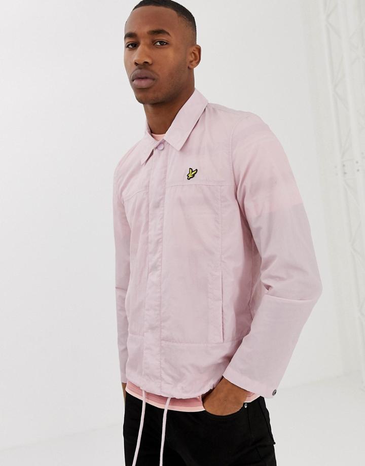 Lyle & Scott Light Weight Logo Coach Jacket In Pink