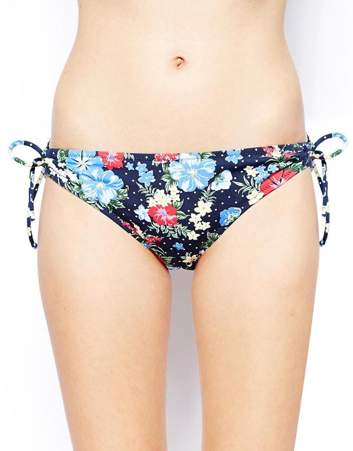 Marie Meili Mauritius Floral Side Tie Bikini Bottoms - Multi