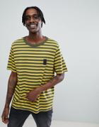 Cheap Monday Boxer T-shirt In Classic Stripe - Green