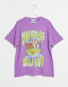 Vintage Supply Oversized T-shirt With Munchies Graphic-purple