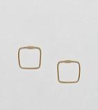 Asos Design Gold Plated Sterling Silver Square Hoop Earrings - Gold
