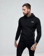 Fila Vintage Hoodie With Small Script In Black - Black