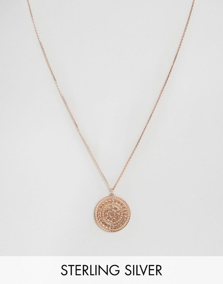 Carrie Elizabeth Large Rose Gold Geo-tribal Disc Pendant - Gold