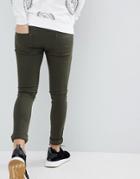 Criminal Damage Super Skinny Jeans In Olive - Green