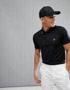 Lyle & Scott Golf Hawick Tech Polo Shirt In Black - Black