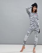Asos 4505 Ski Base Layer Legging With Zebra Jacquard Effect - Black