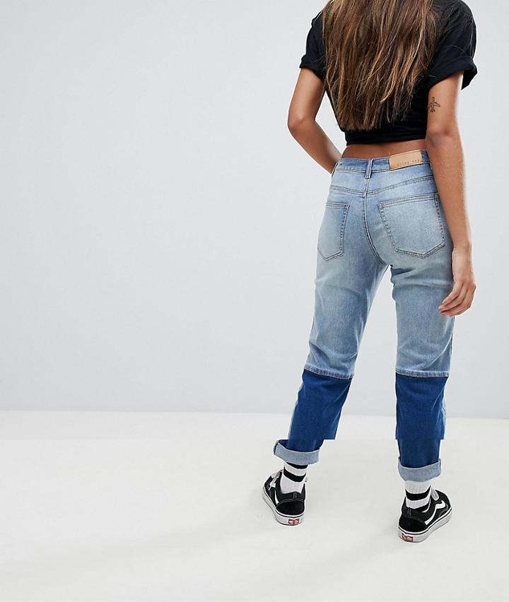 Noisy May Two Tone Denim Jean - Blue