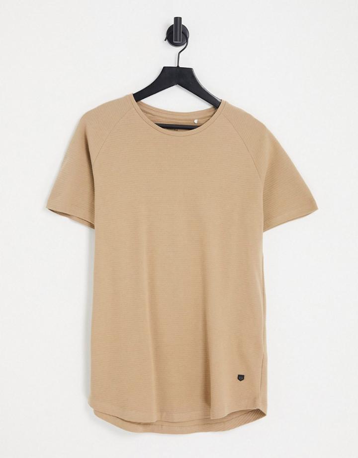 Jack & Jones Essentials Longline T-shirt With Curved Hem In Beige - Part Of A Set-neutral
