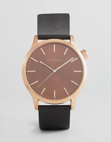 Bratleboro Yellowstone Royal Leather Watch In Black/copper 44mm - Black