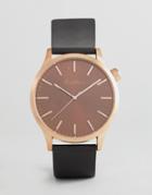 Bratleboro Yellowstone Royal Leather Watch In Black/copper 44mm - Black