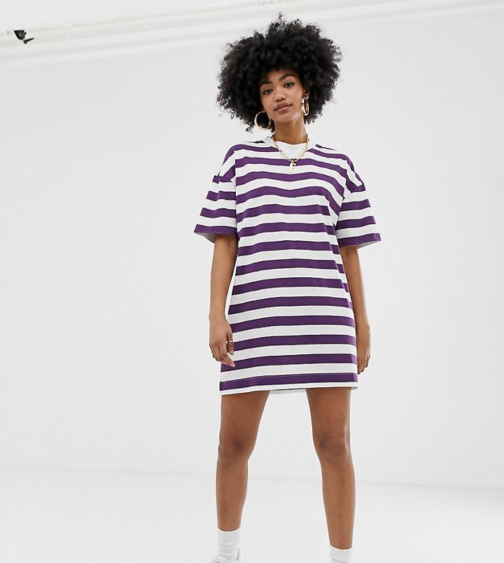 Collusion Mini T-shirt Dress In Stripe