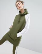 Monki Color Block Sweat Dress - Green