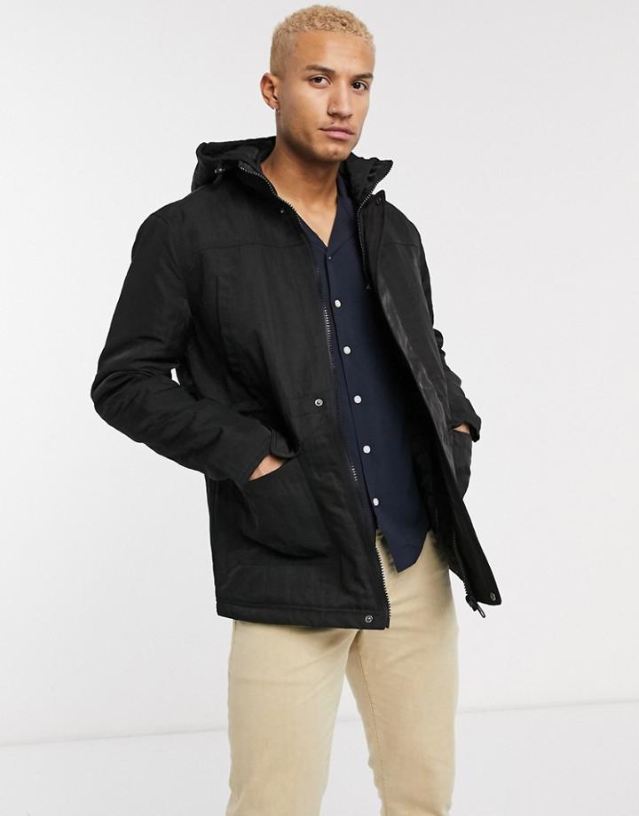 Asos Design Hooded Jacket In Black