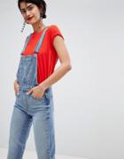 Stradivarius Denim Plain Overalls - Blue