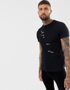Religion Muscle Fit T-shirt With Type Print - Black