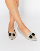 Carvela Bow Trim Slipper Loafers - Gold