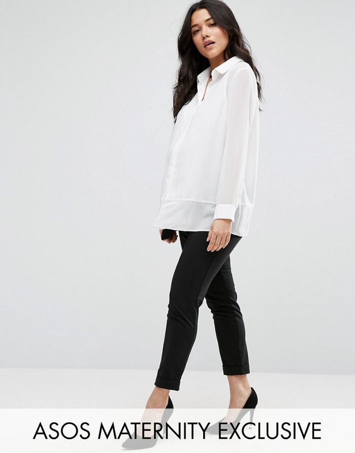 Asos Maternity Work Wear Ankle Grazer Pant - Black