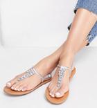 Miss Selfridge Wide Fit Elis Sandal In Silver