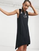 Ck Swim Sharkite Logo Beach Cover Up In Black