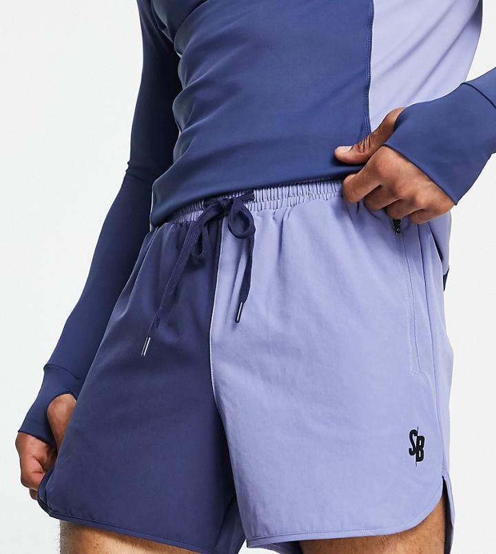 South Beach Man Spliced Recycled Polyester Shorts In Navy