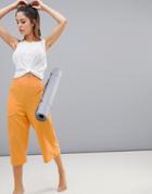 Asos 4505 Yoga Pants With Turndown Waistband - Yellow