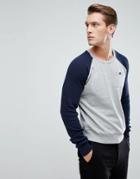 Brave Soul Textured Raglan Pocket Sweatshirt - Gray